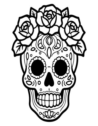Sugar Skull Crown - Free printable coloring page