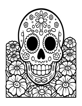 Sugar Skull Landscape - Free printable coloring page