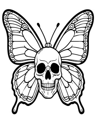 Sugar Skull Butterfly - Free printable coloring page