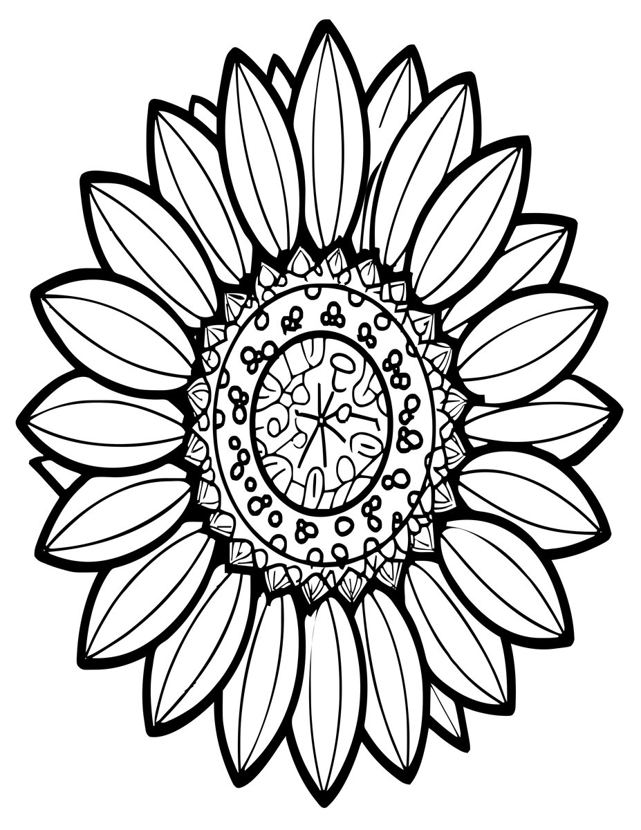 Harvest Sunflower - free printable coloring page