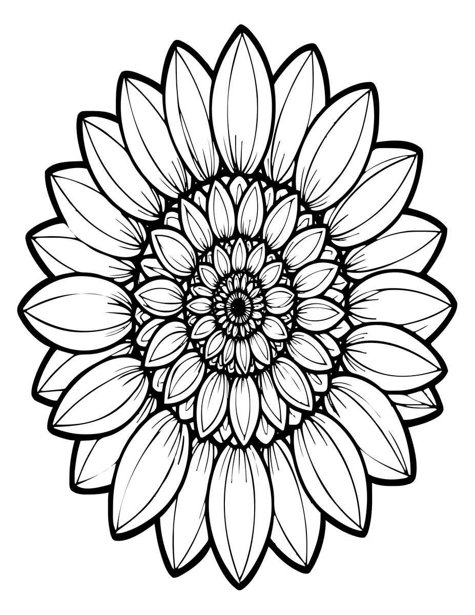Seed Head Geometry - free printable coloring page