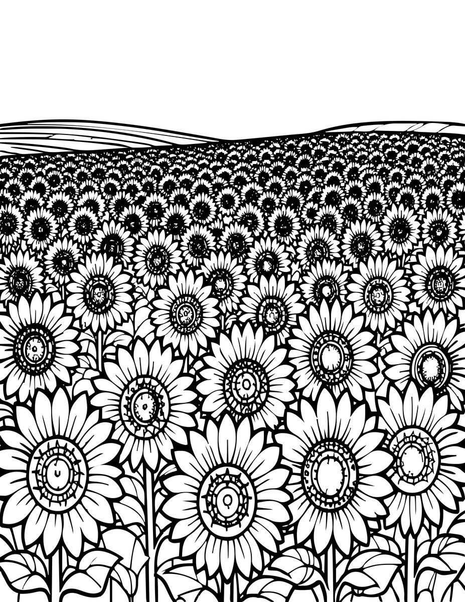 Horizon Field - free printable coloring page