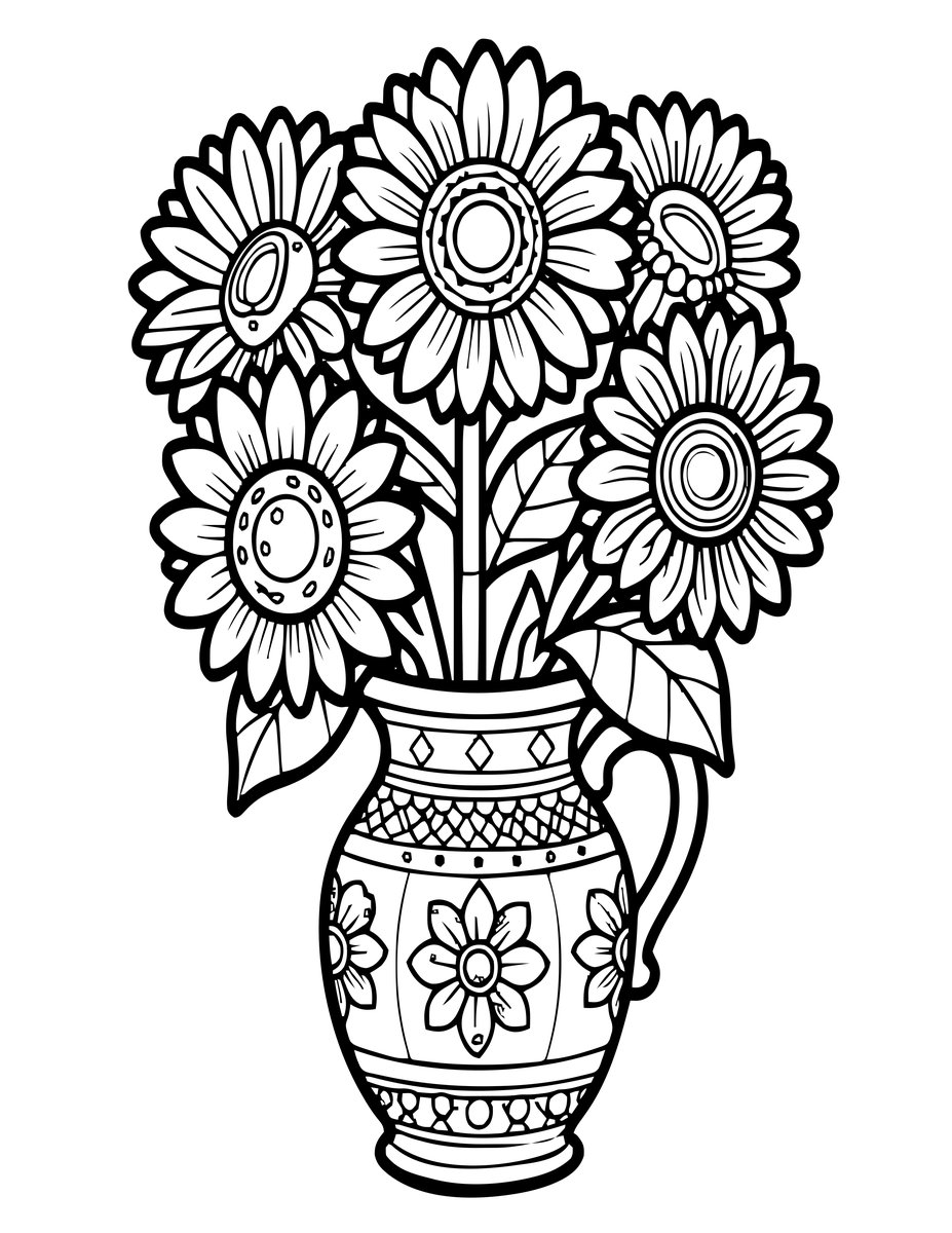 Bouquet - free printable coloring page