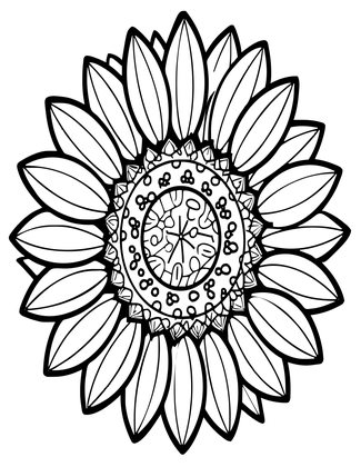 Harvest Sunflower - Free printable coloring page