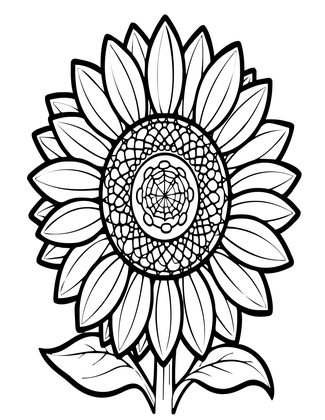 Single Sunflower - Free printable coloring page