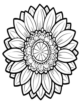Double Sunflower - Free printable coloring page