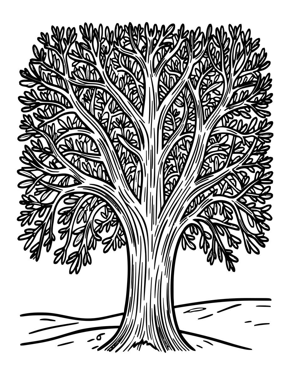 Winter Sunset - free printable coloring page