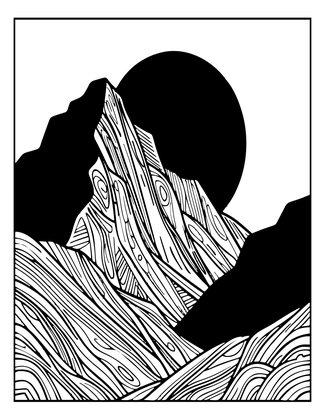 Mountain Horizon - Free printable coloring page