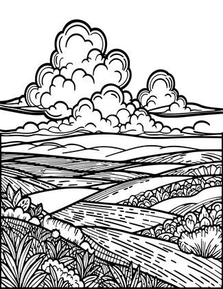 Prairie Horizon - Free printable coloring page