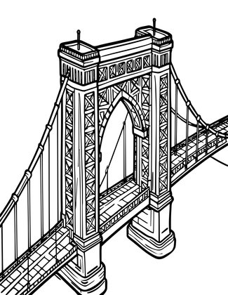 Bridge Tower Top - Free printable coloring page