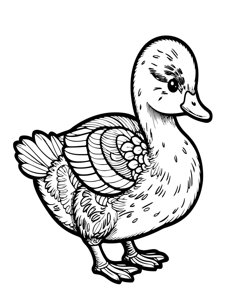 Cygnet Growing - free printable coloring page