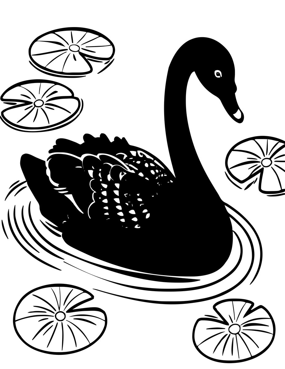 Black Swan - free printable coloring page