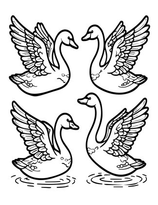Swan Ballet - Free printable coloring page