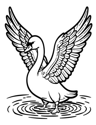Swan in Flight - Free printable coloring page