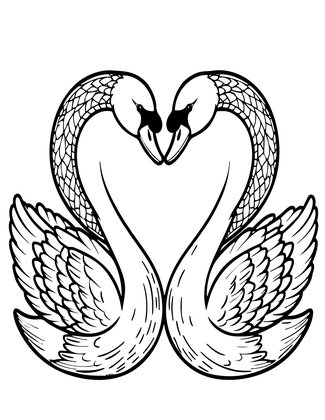 Swan Pair - Free printable coloring page
