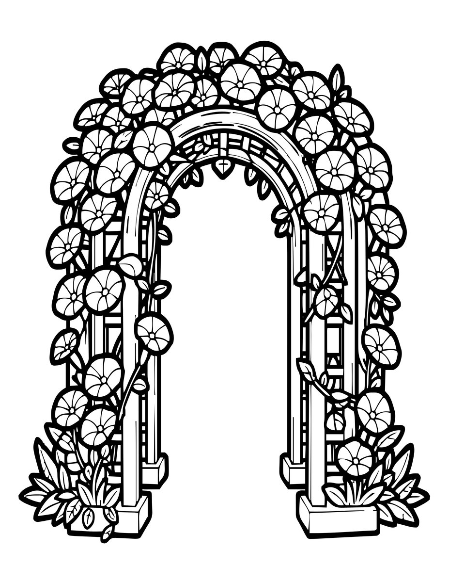 Garden Arch - free printable coloring page