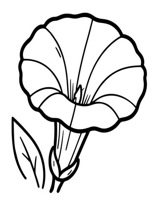 Morning Glory Spiral - Free printable coloring page