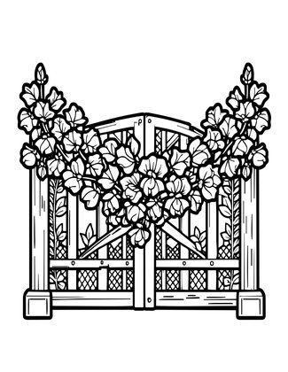 Sweet Pea Garland - Free printable coloring page