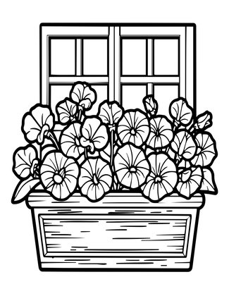 Window Box - Free printable coloring page
