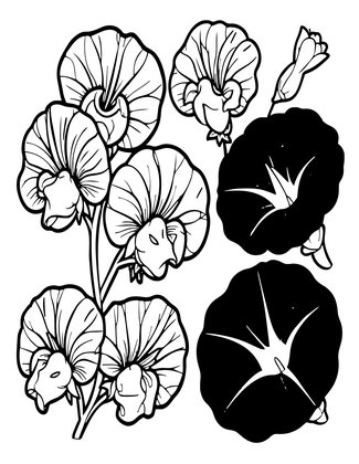 Pressed Flowers - Free printable coloring page