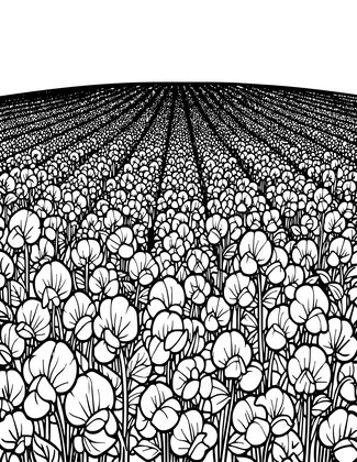 Sweet Pea Field - Free printable coloring page