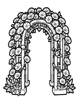 Garden Arch - Free printable coloring page