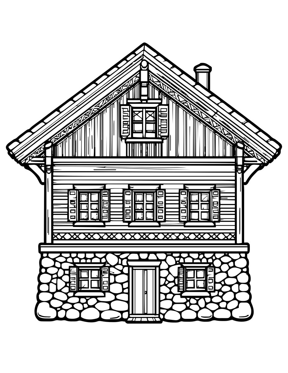Chalet Foundation - free printable coloring page
