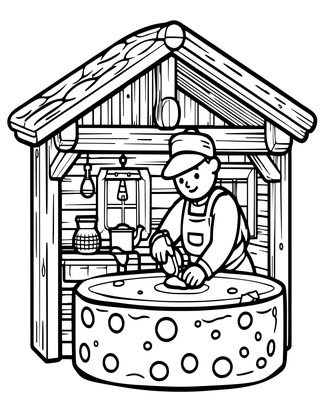 Chalet Cheese - Free printable coloring page