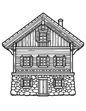 Chalet Foundation - Free printable coloring page