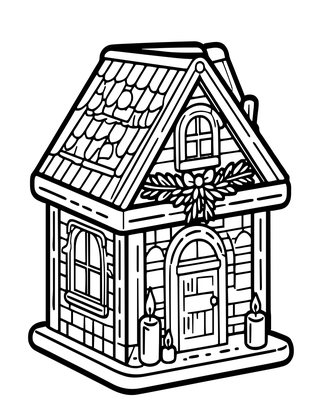 Chalet Christmas - Free printable coloring page
