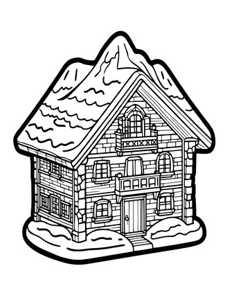 Miniature Chalet - Free printable coloring page