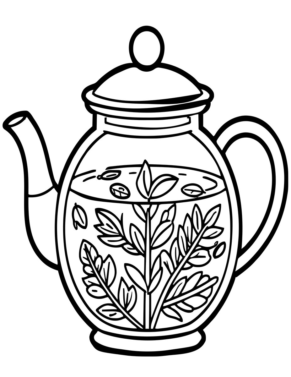 Loose-Leaf Tea - free printable coloring page