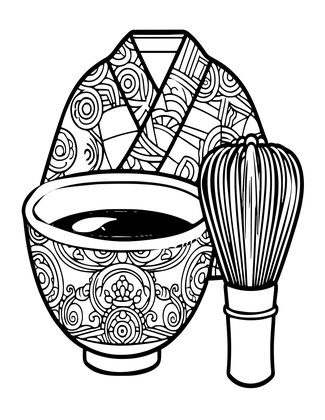 Japanese Tea Ceremony - Free printable coloring page