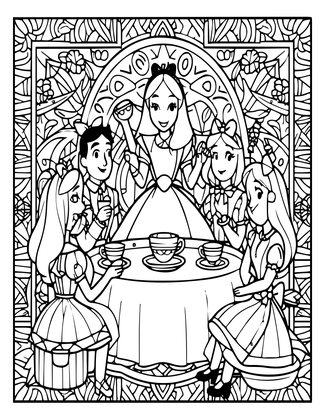 Alice Scene - Free printable coloring page