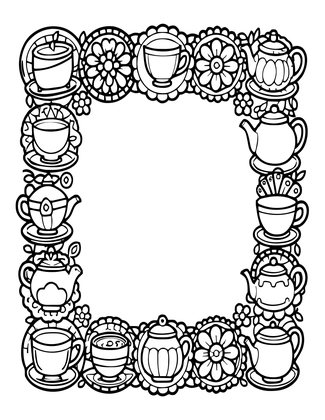 Decorative Border - Free printable coloring page