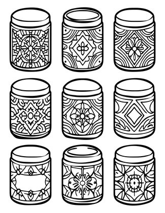 Vintage Tea Tins - Free printable coloring page
