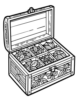 Tea Chest - Free printable coloring page