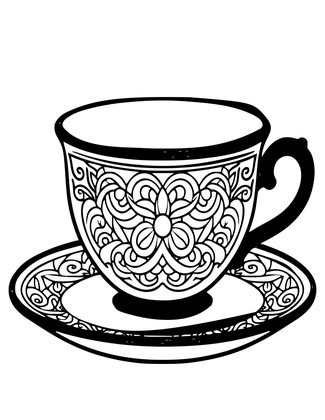Fine China Cup - Free printable coloring page