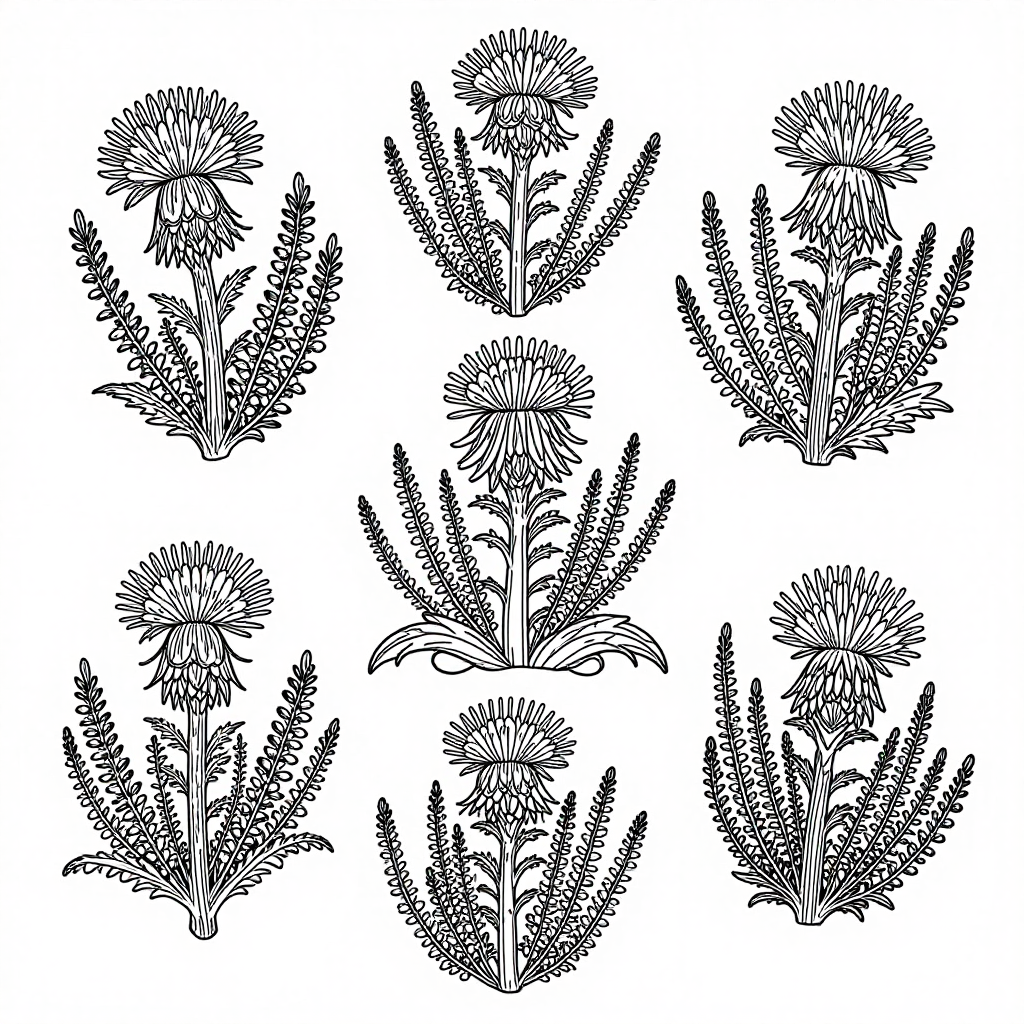 Thistle Heather coloring pages collection - 30 free printable pages