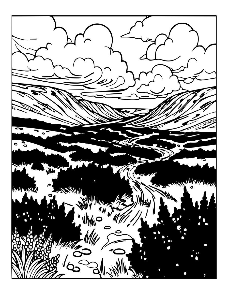 Scottish Moor - free printable coloring page