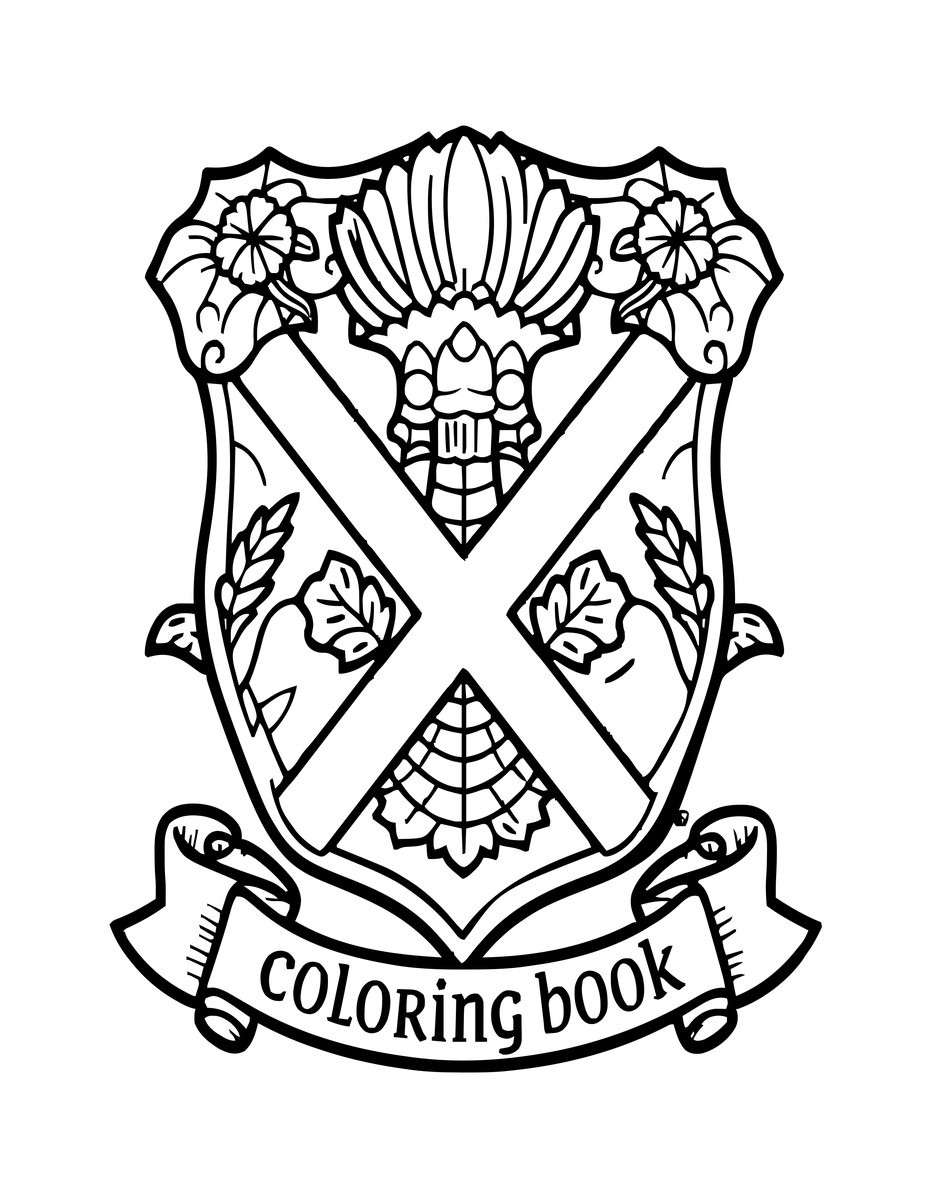Thistle Crest - free printable coloring page