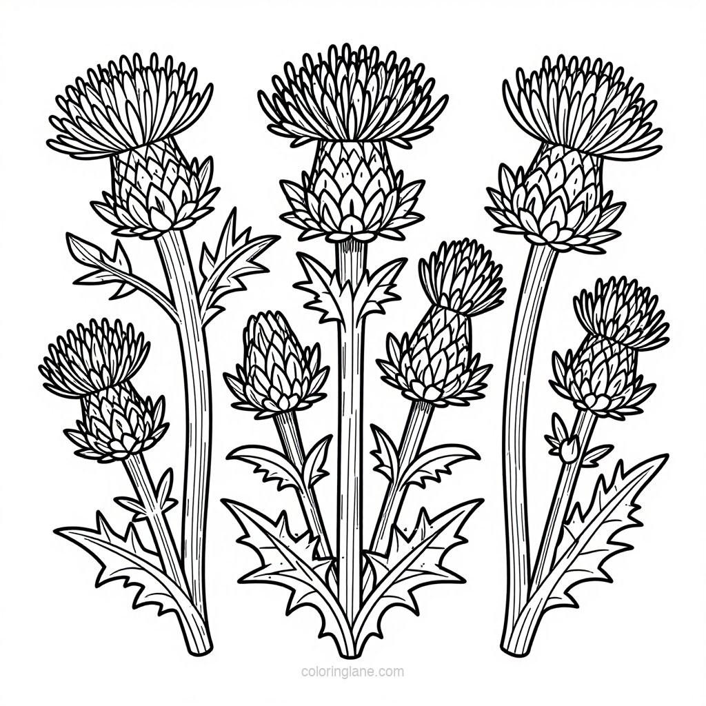 White Heather - free printable coloring page