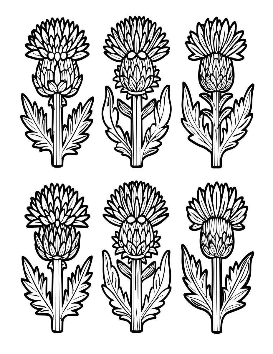 Thistle Pattern - free printable coloring page