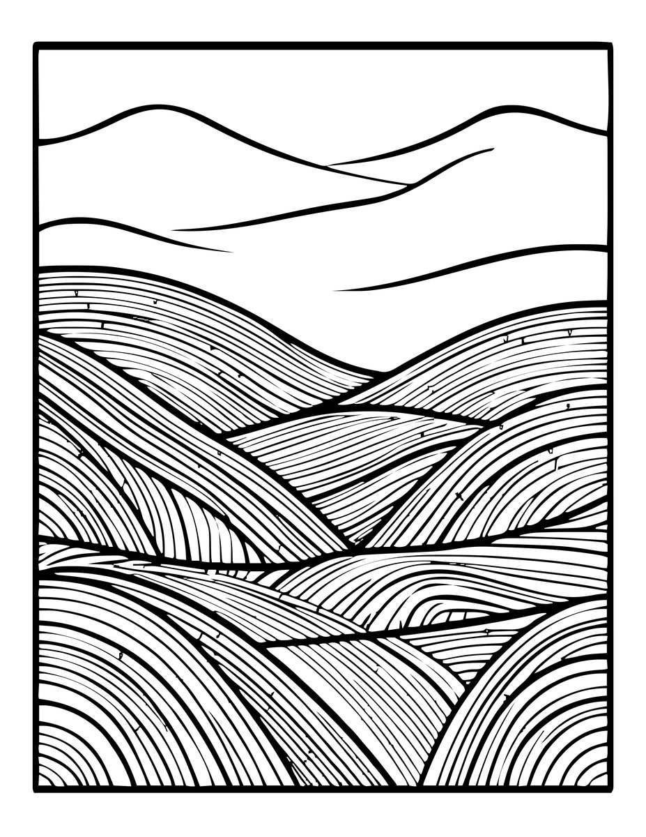 Misty Morning - free printable coloring page