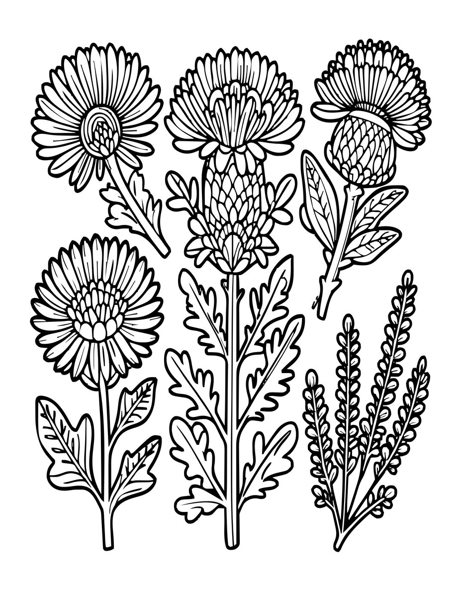 Pressed Botanical - free printable coloring page