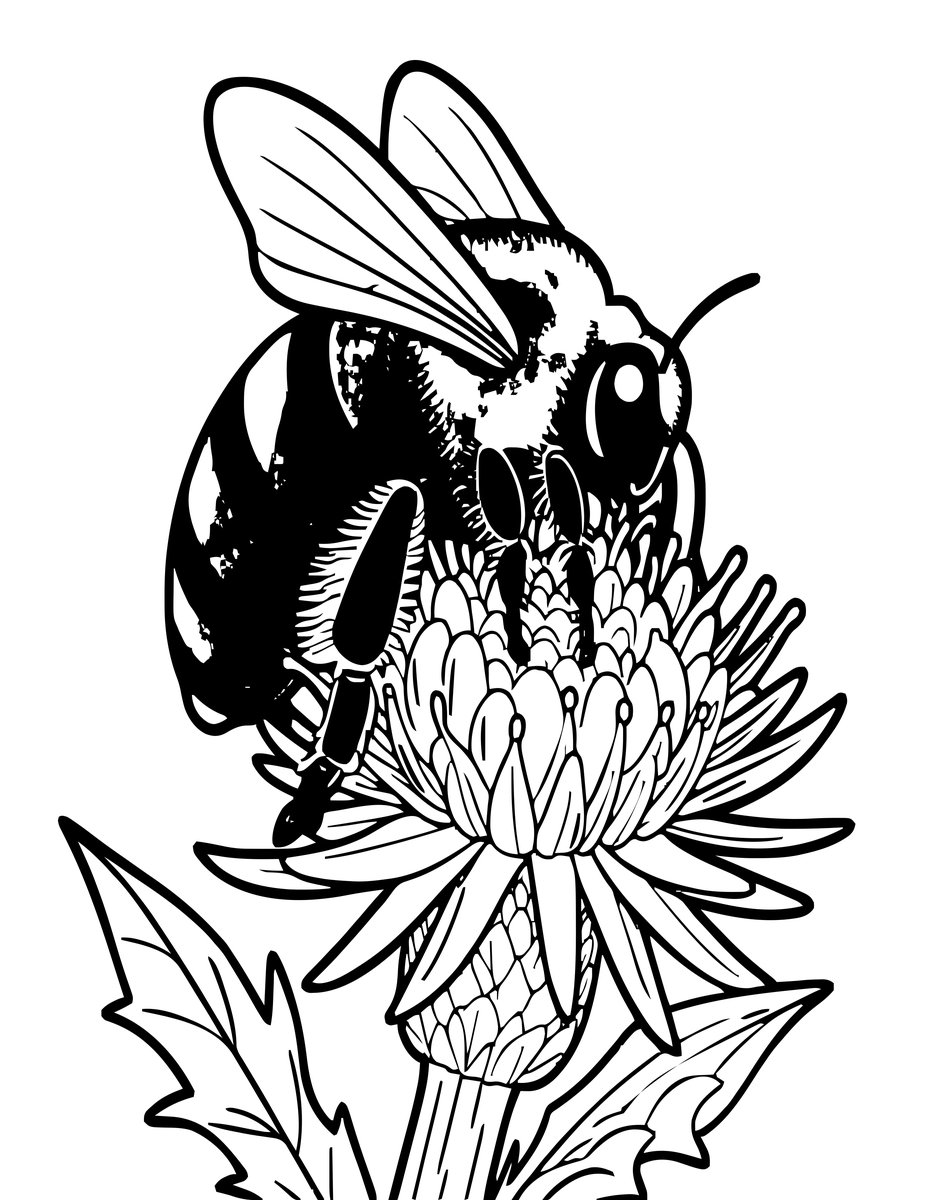 Bumblebee - free printable coloring page