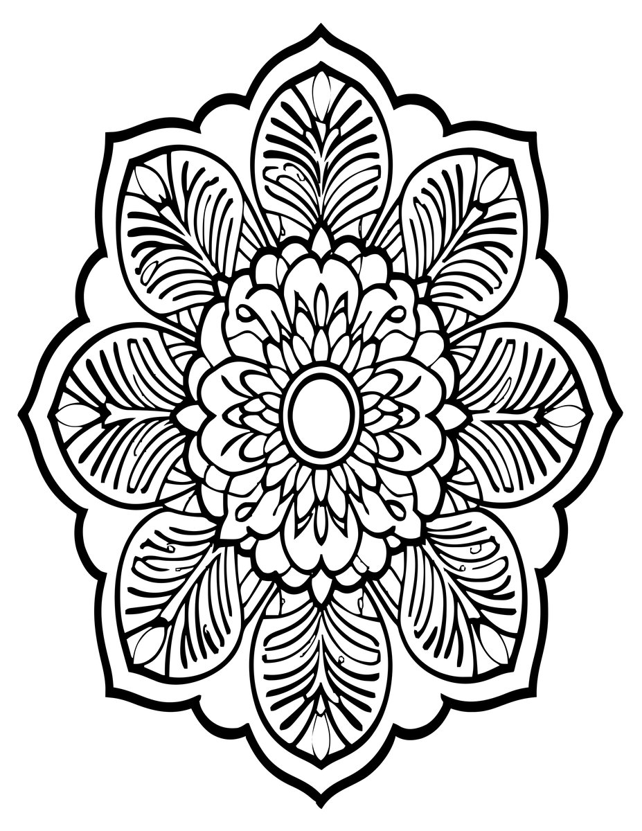Mandala Thistle - free printable coloring page