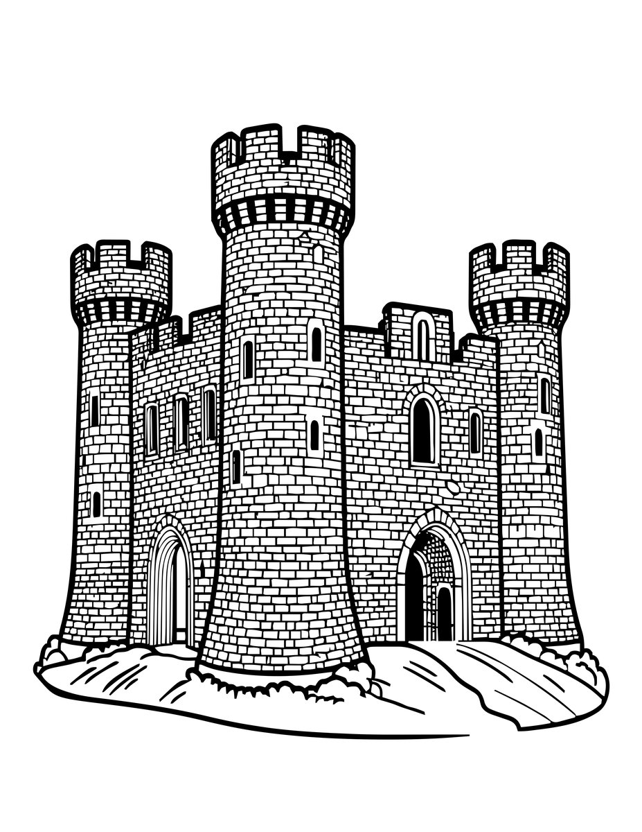 Castle Ruins - free printable coloring page