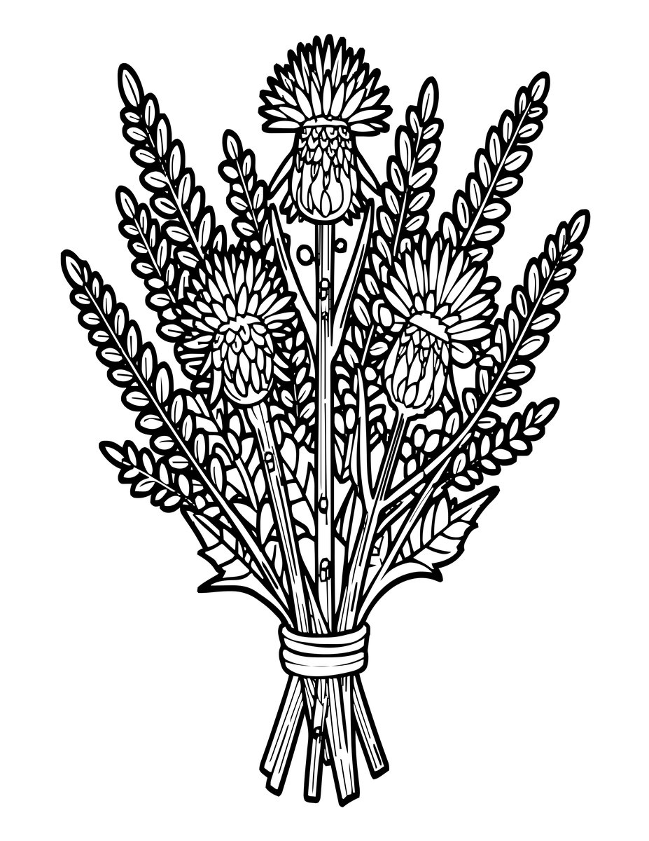 Mixed Bouquet - free printable coloring page