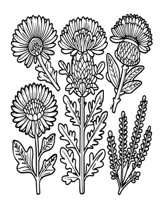Pressed Botanical - Free printable coloring page